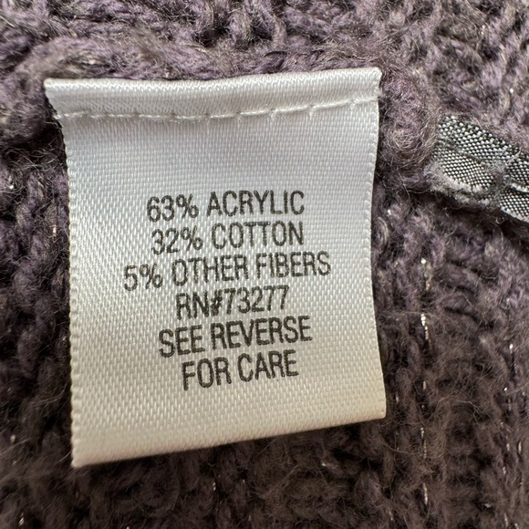 XL Simply Vera Vera Wang Purple Metallic Sweater - Picture 4 of 5